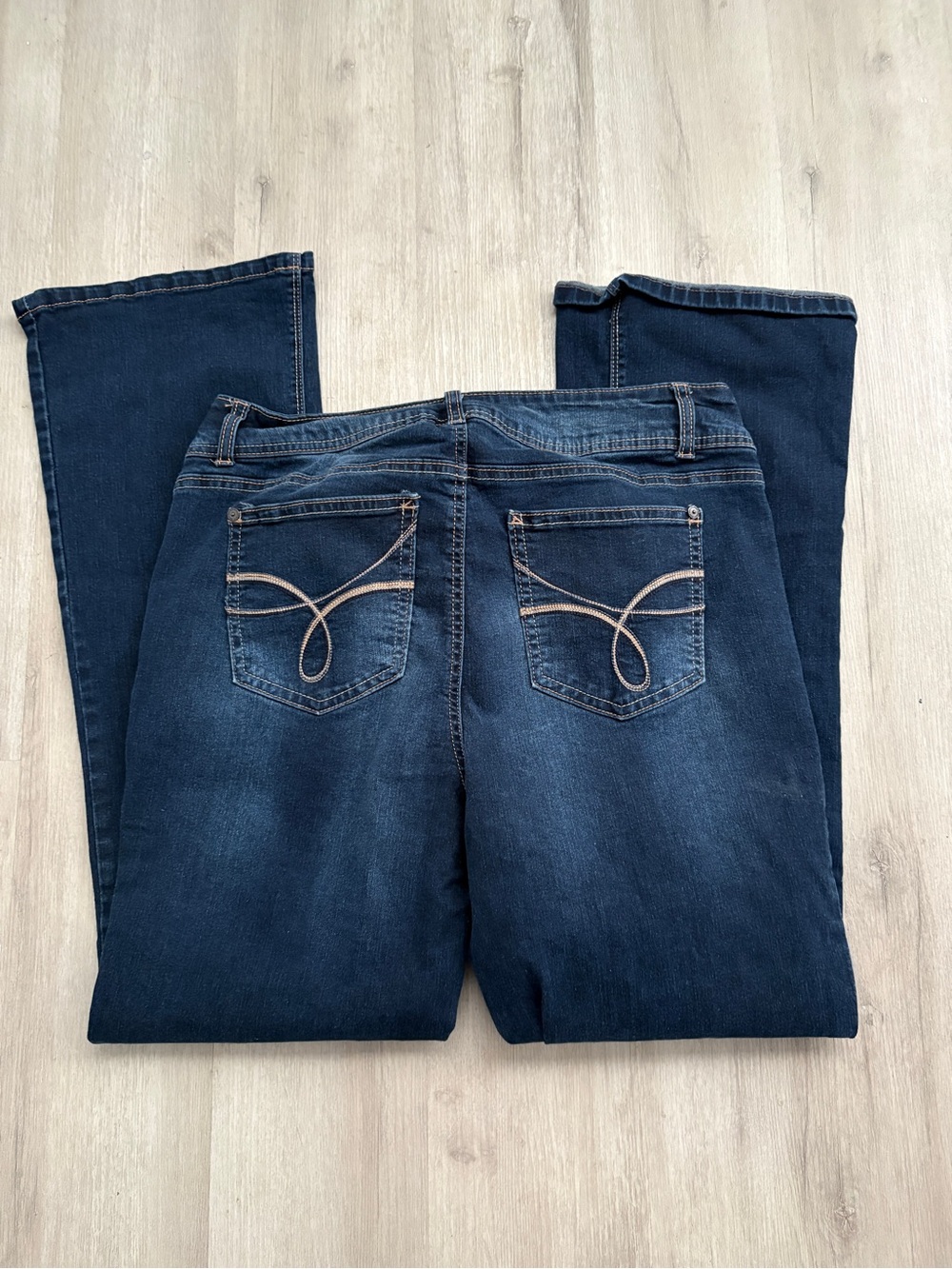 Wallflower Dark Blue Boot Cut Jeans with Contrast Pocket Stitching